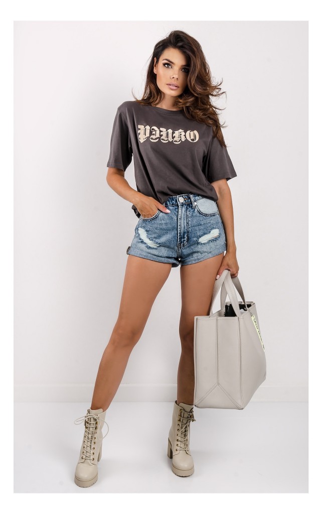 T-shirt Pinko Ghibellina Logowany Szary