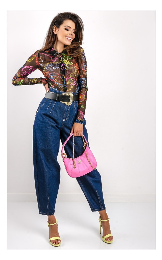 Koszula Versace Transparentna W Barokowy Print