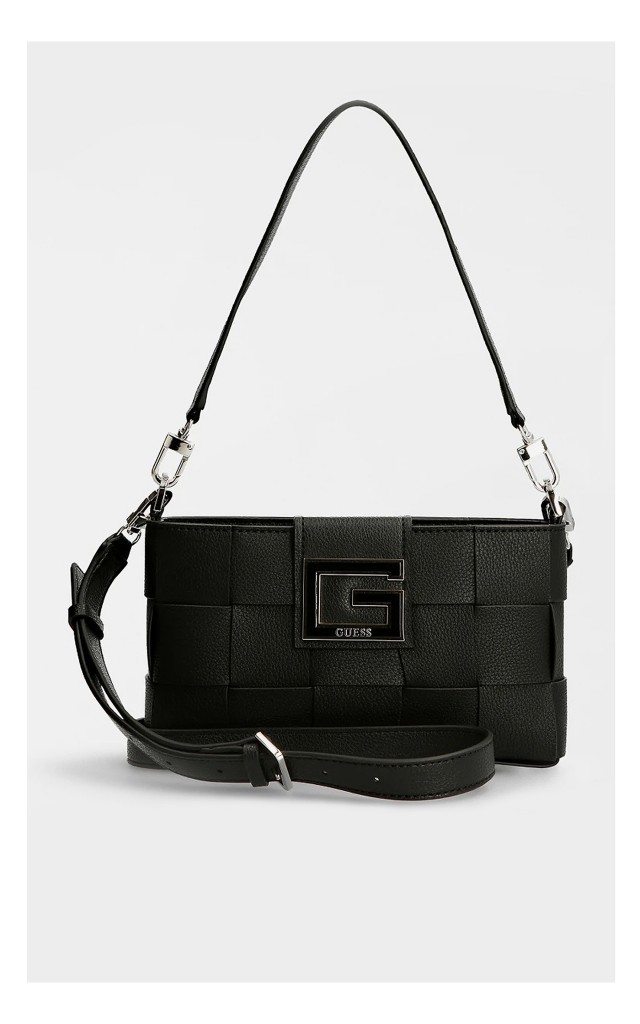Torebka Guess Crossbody Przeplatana Czarna
