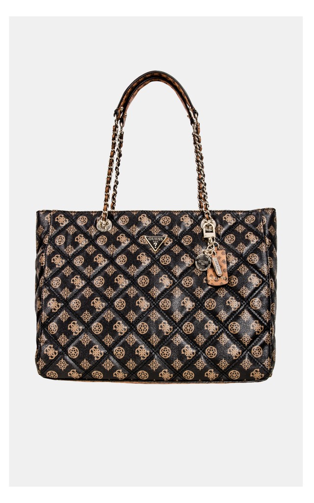 Torebka Guess Shopper Monogram Brązowa