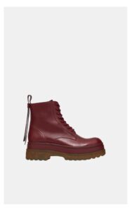 Botki Red Valentino Sznurowane Bordowe
