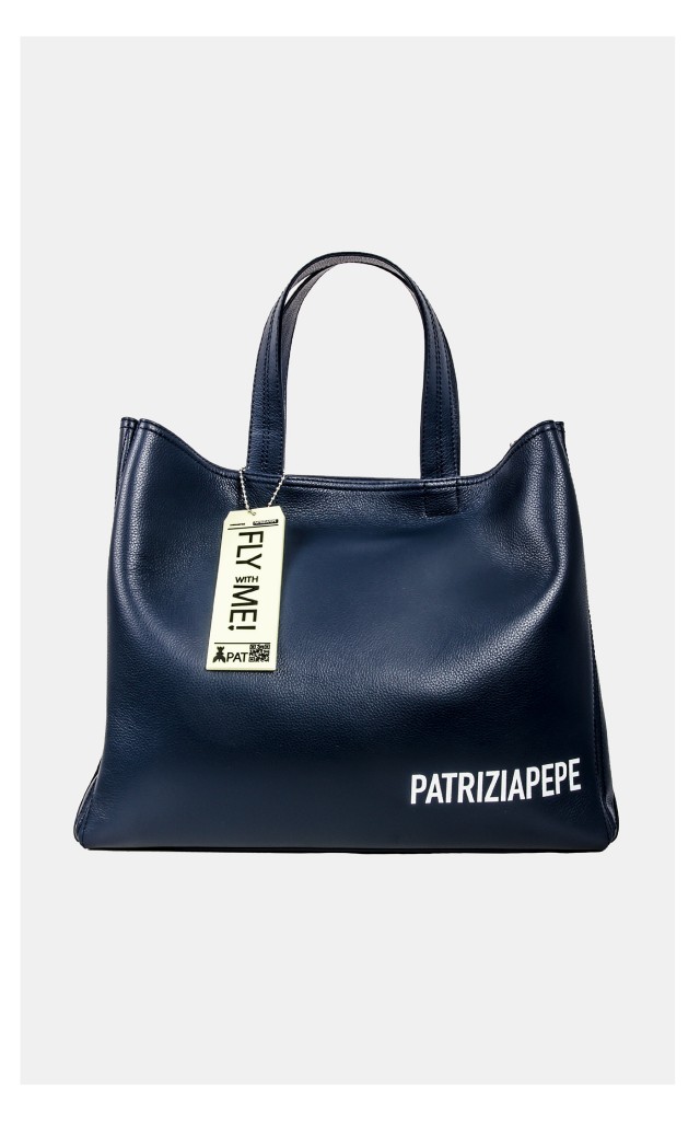 Torebka Patrizia Pepe Duża Shopper Granatowa