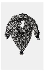 Chusta Pinko Sarta Monogram Szaro-Czarna