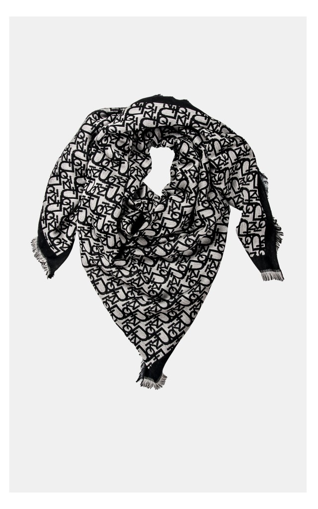Chusta Pinko Sarta Monogram Szaro-Czarna