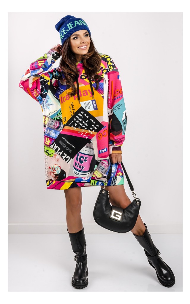 Sukienka Ice Play Dresowa W Kolorowy Print