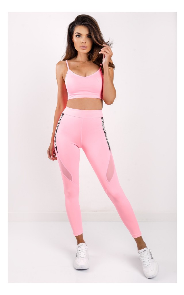 Legginsy Guess Sportowe Neonowy Róż