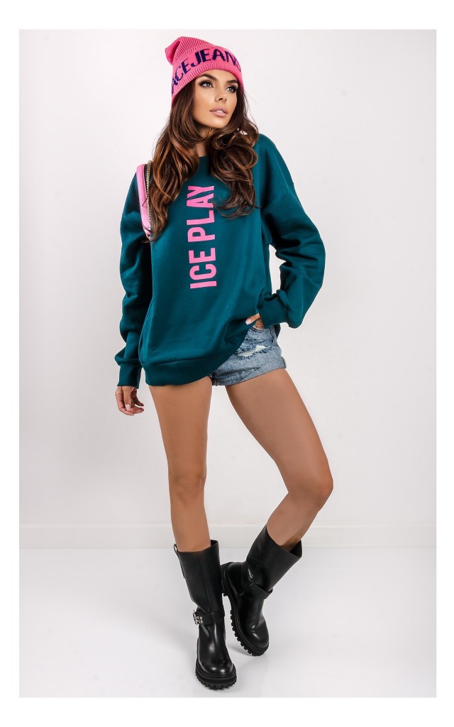 Bluza Ice Play Oversize Butelkowa Zieleń