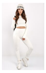 Crop Top Iceberg Tłoczone Logo Biały