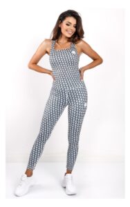 Legginsy Guess Logomania Biało-Granatowe