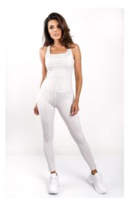 Legginsy Guess Logomania Biało-Beżowy