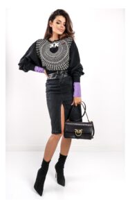 Bluza Pinko Ada Logowana Czarna