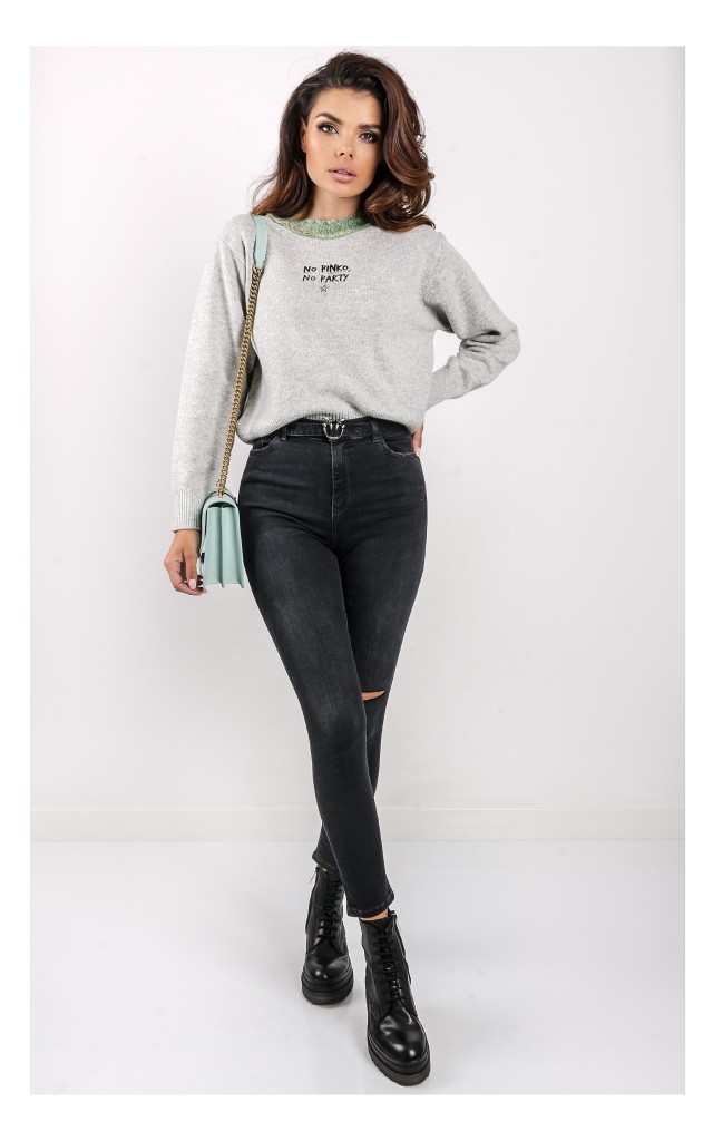 Sweter Pinko Moscato Logo Szary