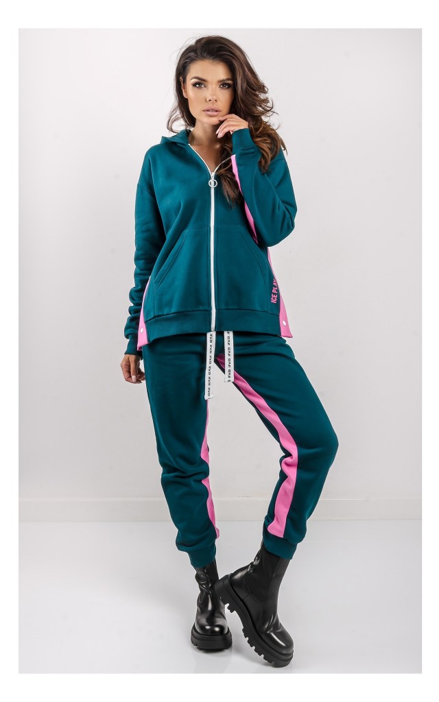 Bluza Ice Play Rozpinana Butelkowa Zieleń