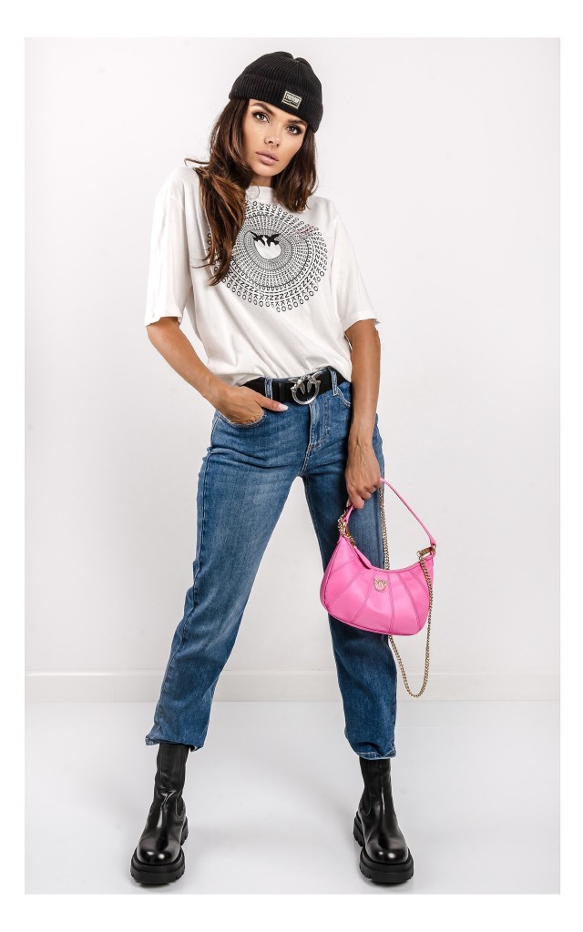 T-shirt Pinko Acqualagna Oversize Biały