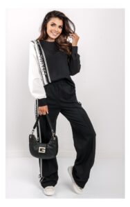 Bluza Twin Set Logowana Czarno-Biała