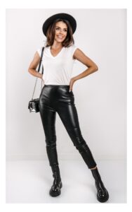 Legginsy Pinko Rynek Skórzane Czarne