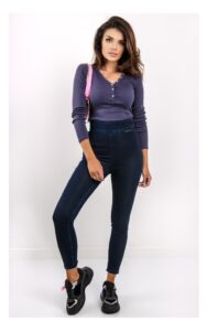 Legginsy Guess Jeansowe Granatowe