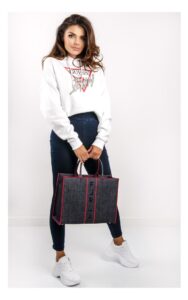 Bluza Guess Z Kapturem Logo Biała