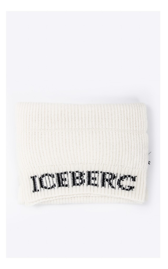 Szal Iceberg Logowany Kremowy