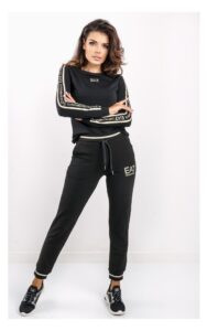 T-shirt EA7 Długi Rękaw Czarny