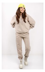Bluza MSGM Z Kapturem Oversize Beżowa