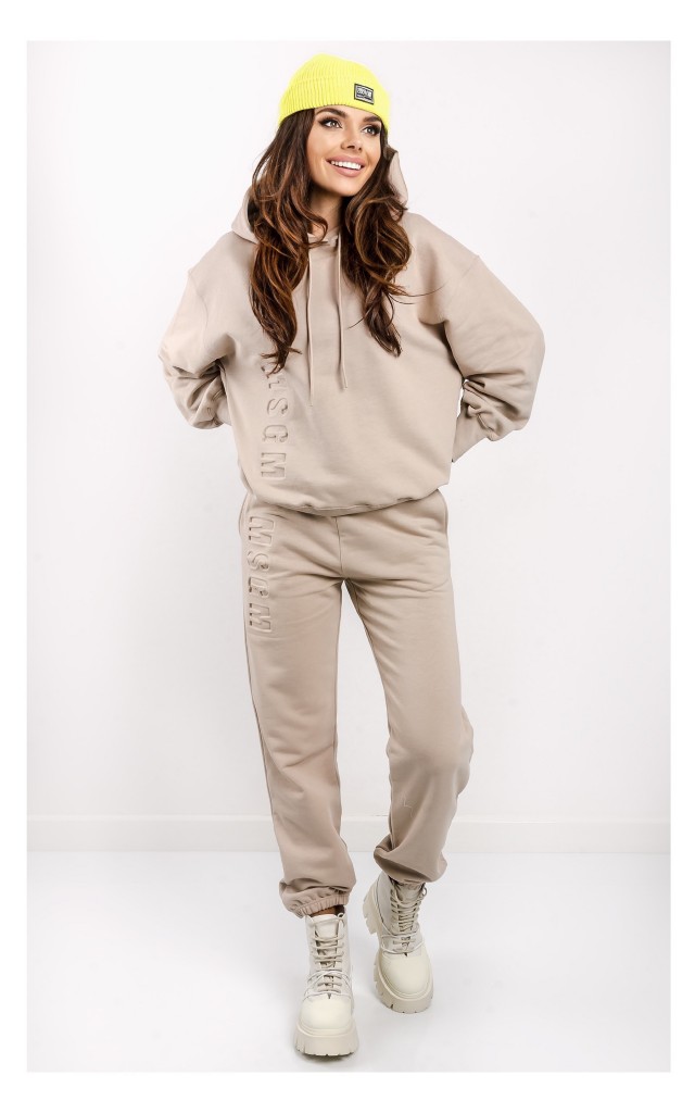 Bluza MSGM Z Kapturem Oversize Beżowa
