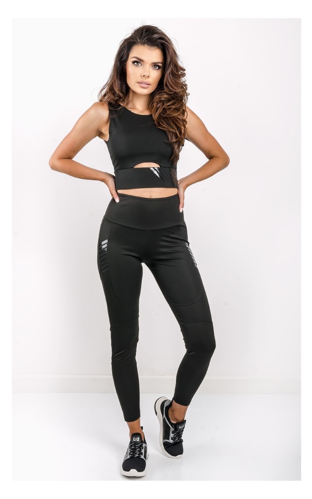 Top EA7 Emporio Armani Sportowy Czarny