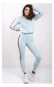 Bluza Guess Rozpinana Lampasy Błękitna