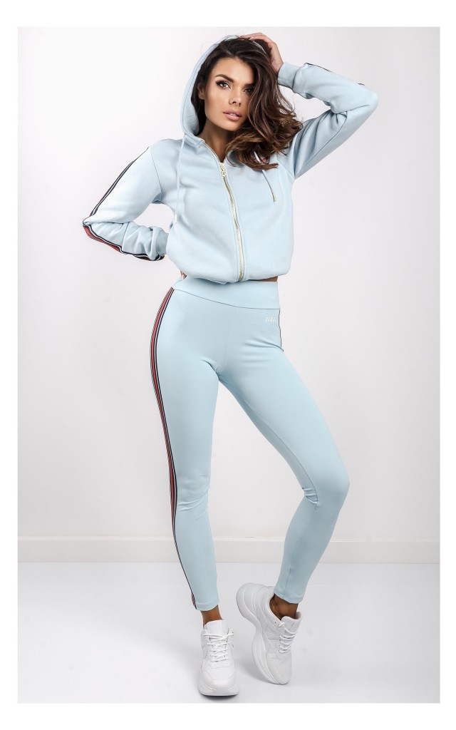 Bluza Guess Rozpinana Lampasy Błękitna