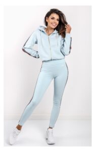 Legginsy Guess Lampasy Błękitne