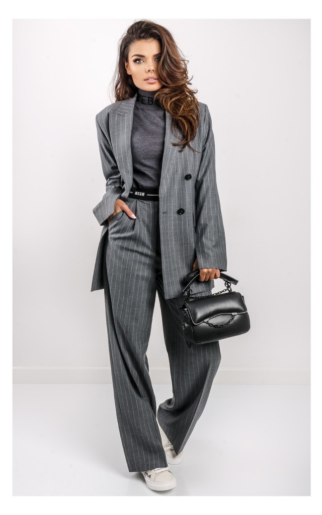 Marynarka MSGM Szara W Prążki