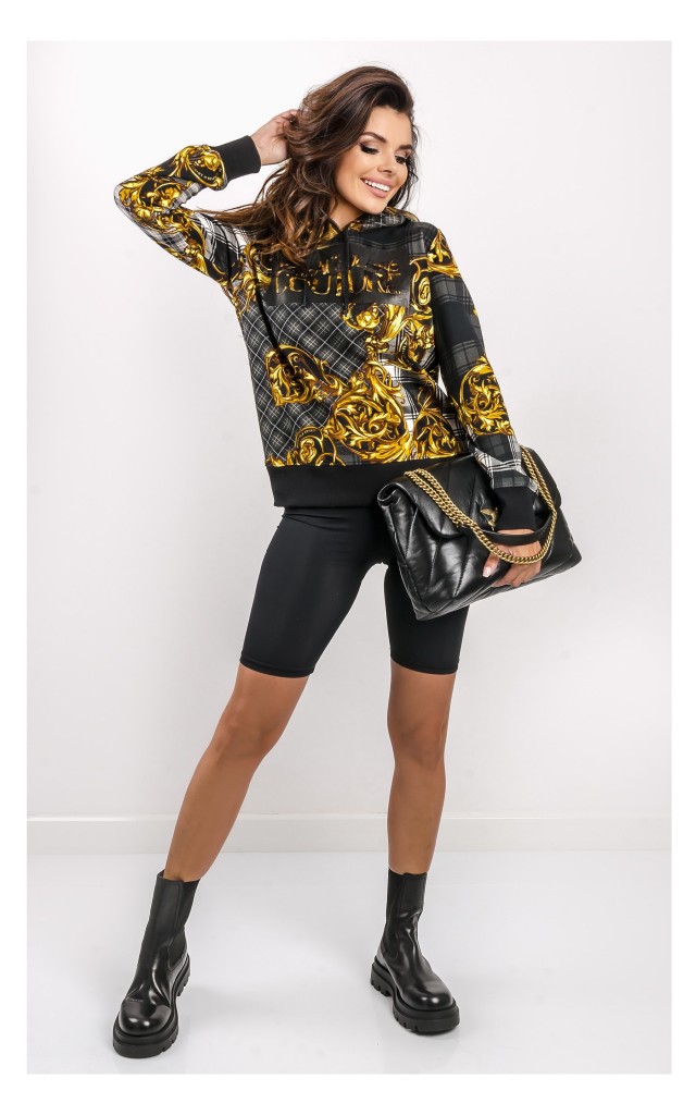 Bluza Versace Z Kapturem Czarna W Print