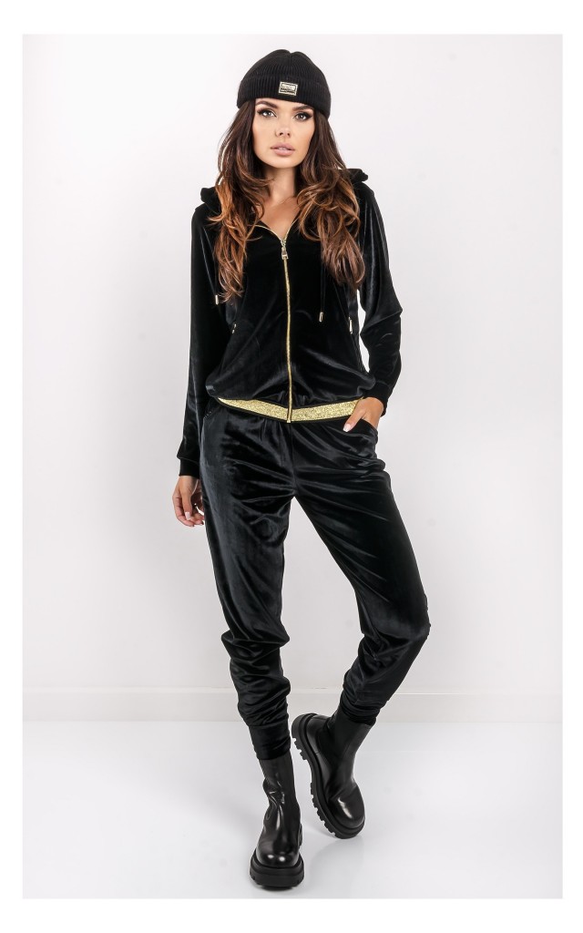 Bluza Gaudi Rozpinana Welurowa Czarna