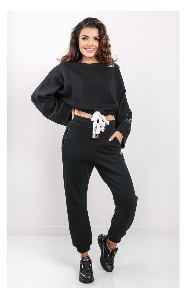 Bluza EA7 Z Troczkiem Logo Czarna