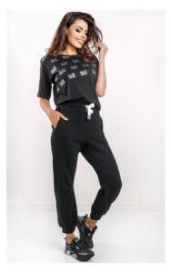 T-shirt EA7 Emporio Armani Czarny Logowany