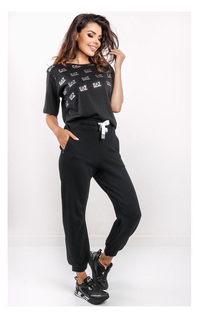 T-shirt EA7 Emporio Armani Czarny Logowany