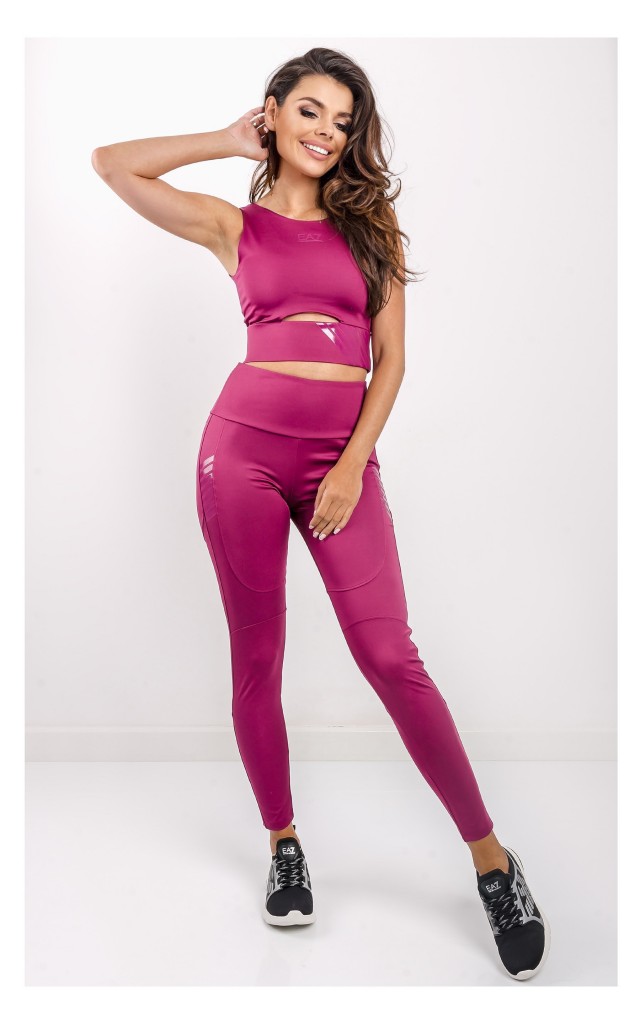 Legginsy EA7 Emporio Armani Sportowe Fioletowe