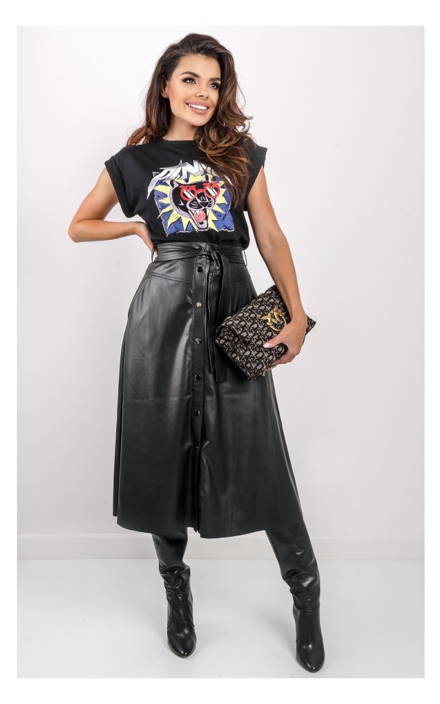 T-shirt Pinko Troll Nadruk Czarny