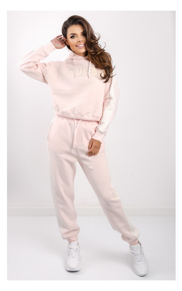 Bluza Guess Z Kapturem Logo Różowa