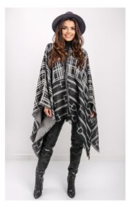 Poncho Elisabetta Franchi Czarno-Szare
