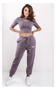Crop Top Guess Logowany Fioletowy