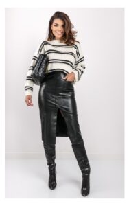 Sweter Pinko Barbera Kremowy W Paski