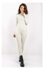 Bluzka Twin Set Golf Logomania Kremowo-Czarna