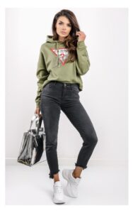 Bluza Guess Z Kapturem Logo Oliwkowa
