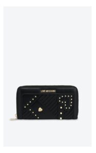 Portfel Love Moschino Duży Z Nitami Czarny