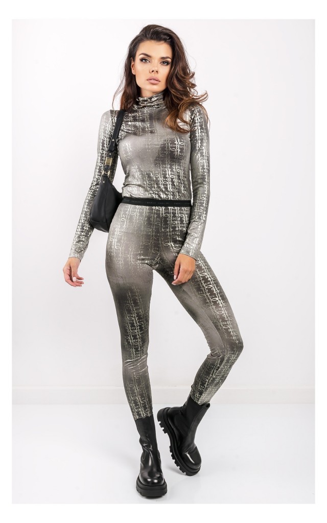 Legginsy Pinko Sembrare Logomania Szare