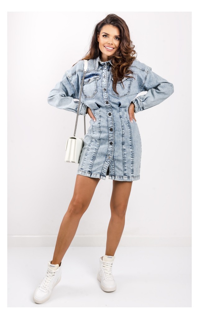 Sukienka Twin Set Jeansowa Niebieska