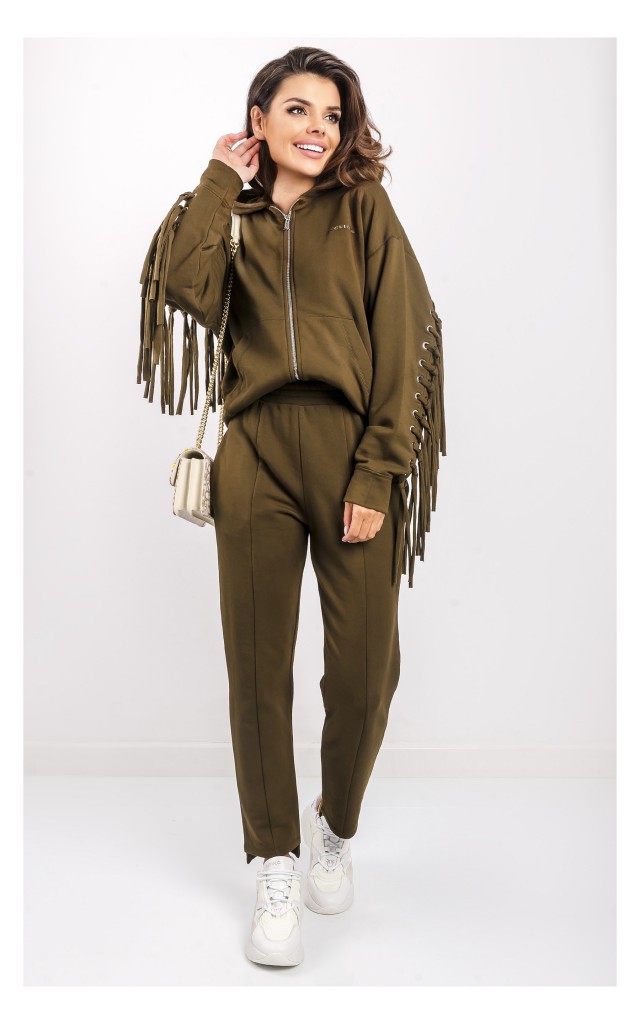 Bluza Pinko Tango Z Frędzlami Khaki