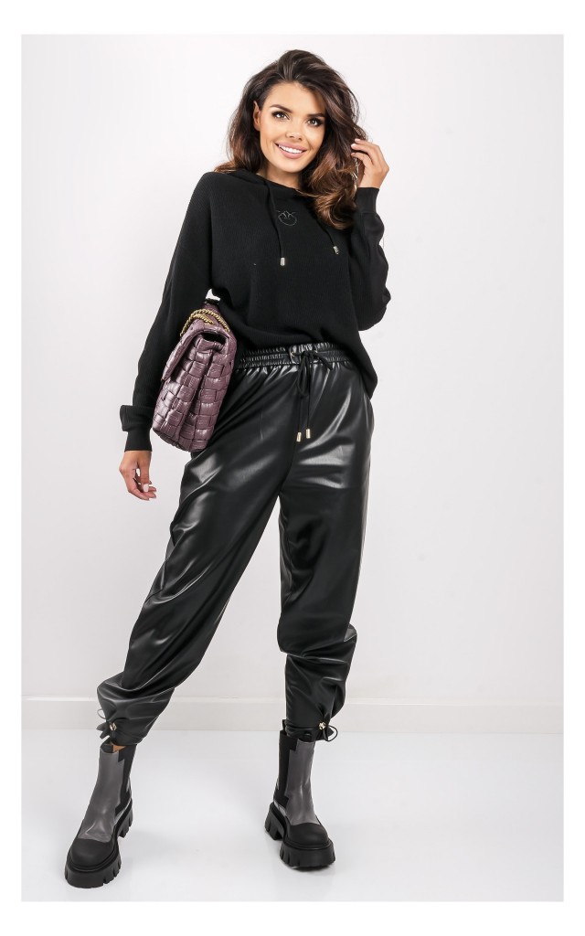 Sweter Pinko Brendola Z Kapturem Czarny