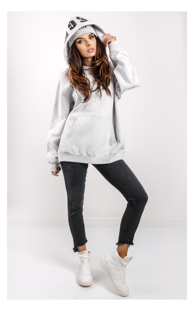Bluza MSGM Oversize Z Kapturem Szara